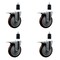 Service Caster 5'' SS Maroon Poly Swivel 1-1/2'' Expanding Stem Caster Set Total Lock Brake, 4PK SCC-SSEXTTL20S514-PPUB-MRN-112-4 - alternate 1